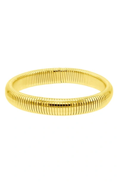 Shop Adornia Ribbed Stretch Bracelet In Gold