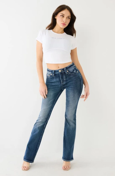 True Religion Brand Jeans Rib Logo Crop T-shirt In White