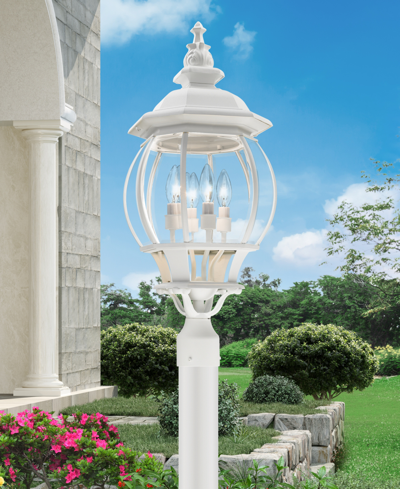 Livex Frontenac 4 Light Outdoor Wall Lantern In Textured White