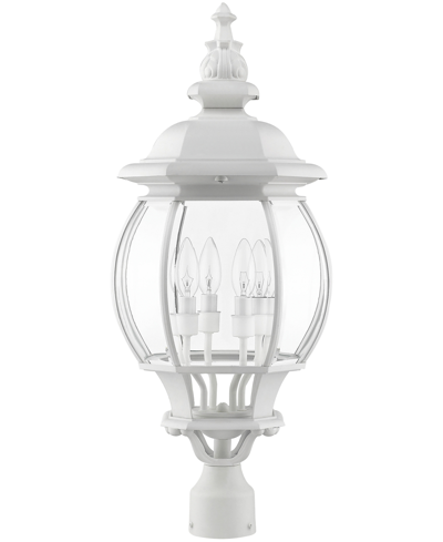 Livex Frontenac 4 Light Outdoor Wall Lantern In Textured White