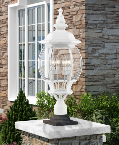 Livex Frontenac 4 Light Outdoor Wall Lantern In Textured White