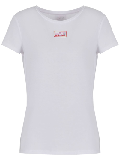 Shop Ea7 Logo T-shirt In White