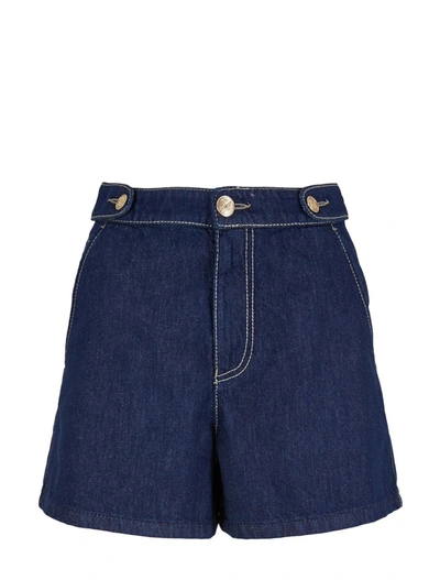Shop Ea7 Emporio Armani Shorts In Denim Blu