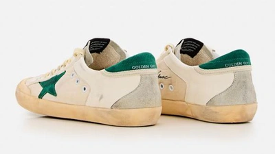 Shop Golden Goose Flat Shoes In White/green/ice