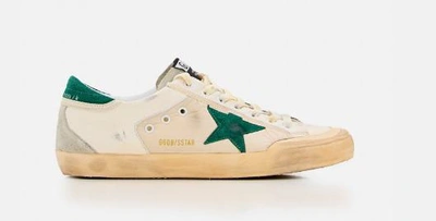 Shop Golden Goose Flat Shoes In White/green/ice