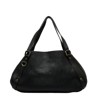 Shop Gucci Abbey Black Leather Tote Bag ()