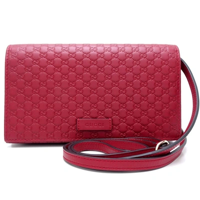 Shop Gucci Ssima Red Leather Shoulder Bag ()