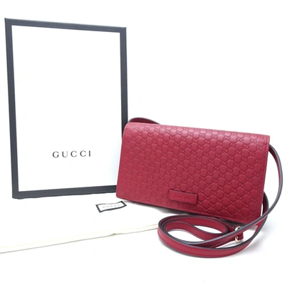 Shop Gucci Ssima Red Leather Shoulder Bag ()