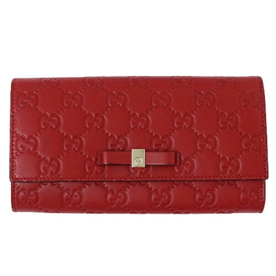 Shop Gucci Micro Ssima Red Leather Wallet  ()