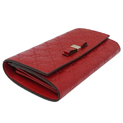 Shop Gucci Micro Ssima Red Leather Wallet  ()