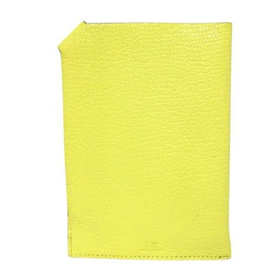 Shop Hermes Hermès Tarmac Yellow Leather Wallet  ()