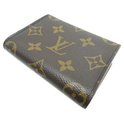 Pre-owned Louis Vuitton Enveloppe Carte De Visite Brown Canvas Wallet  ()