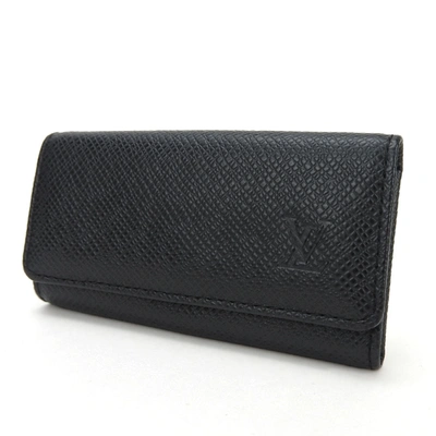 Pre-owned Louis Vuitton Etui Pour Clés 4 Black Leather Wallet  ()