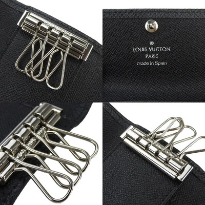 Pre-owned Louis Vuitton Etui Pour Clés 4 Black Leather Wallet  ()