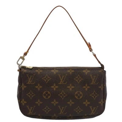 Pre-owned Louis Vuitton Pochette Accessoire Brown Canvas Clutch Bag ()