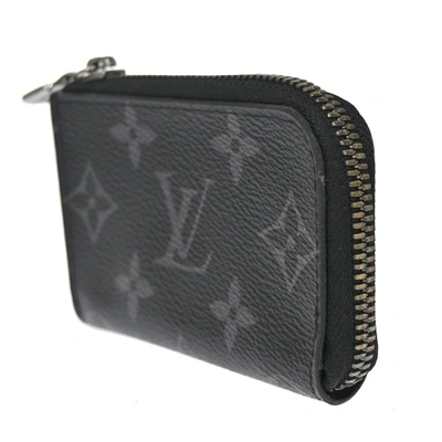 Pre-owned Louis Vuitton Porte Monnaie Zippy Black Canvas Wallet  ()