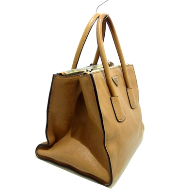 Shop Prada Brown Exotic Leathers Tote Bag ()