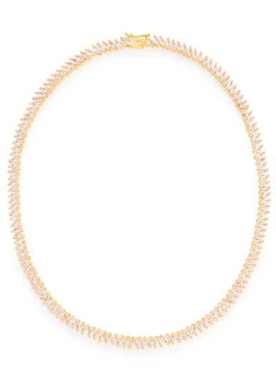 Shop Fallon Rivière Crystal-embellished Necklace In Gold