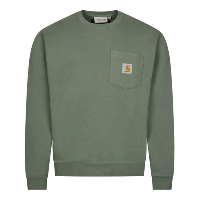 Shop Carhartt Pocket Sweatshirt In Green