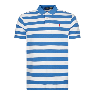 Shop Polo Ralph Lauren Stripe Polo Shirt In Blue