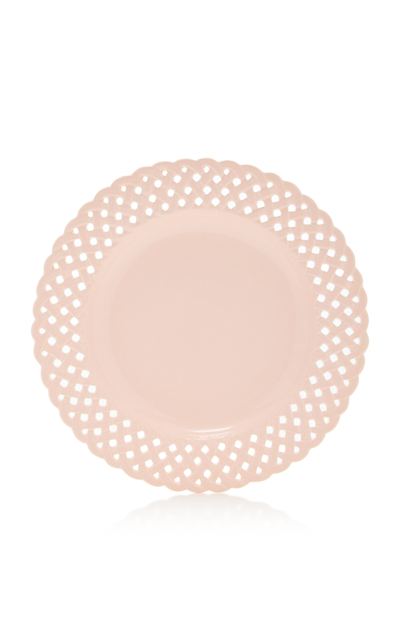 Shop Moda Domus Openwork Creamware Dinner Plate In Pink