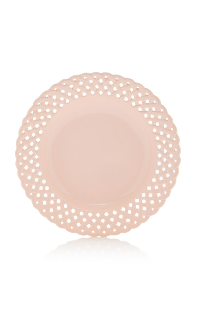 Shop Moda Domus Openwork Creamware Soup Plate In Pink
