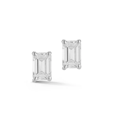 Shop Dana Rebecca Designs Drd Emerald Cut Diamond Studs 1.00 Ct. Total Weight In White Gold