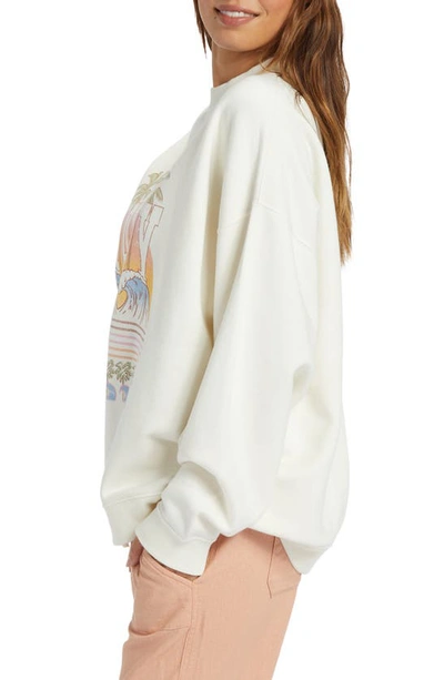 Shop Roxy Lineup Oversize Graphic Sweatshirt In Egret