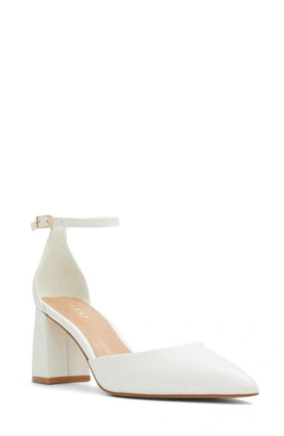 Shop Aldo Jan Ankle Strap Pointed Toe Pump In White