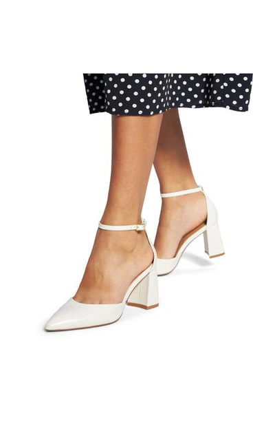 Aldo Millgate Block Heel Pointed Toe Sandal In White