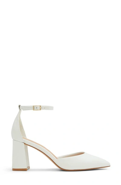 Aldo Millgate Block Heel Pointed Toe Sandal In White