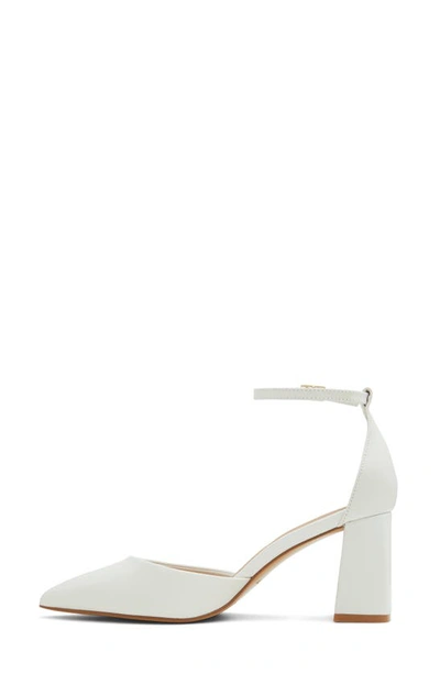 Aldo Millgate Block Heel Pointed Toe Sandal In White