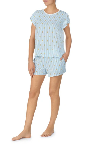 Shop Kate Spade Short Pajamas In Blue Stripe
