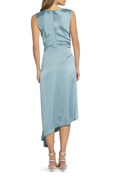 Shop Luxely Finch Ruched Satin Midi Dress In Arona