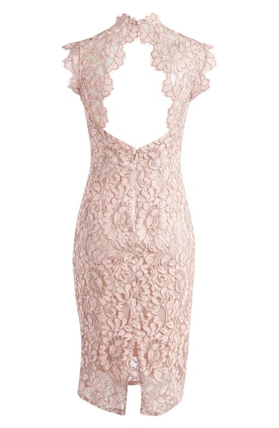 Shop Eliza J Illusion Lace Sheath Dress In Blush