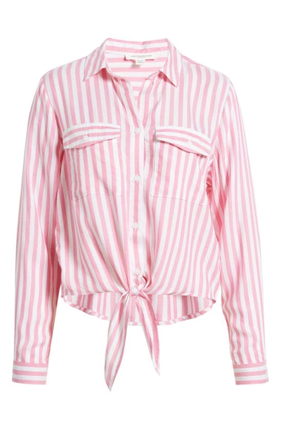 Shop Beachlunchlounge Tie Hem Shirt In Pure Pink