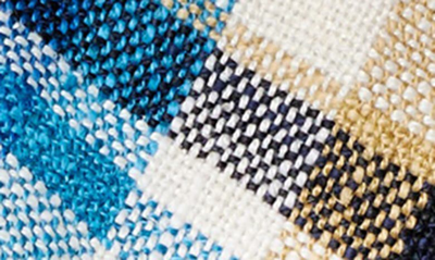 Smythe Tailored Cutaway Linen Cotton Plaid Blazer In Summer Plaid