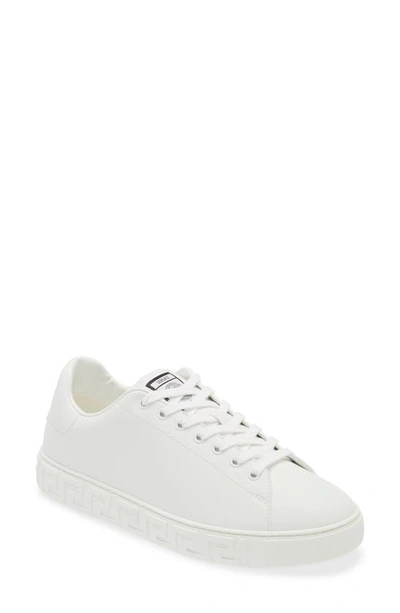 Shop Versace Greca Sneaker In White