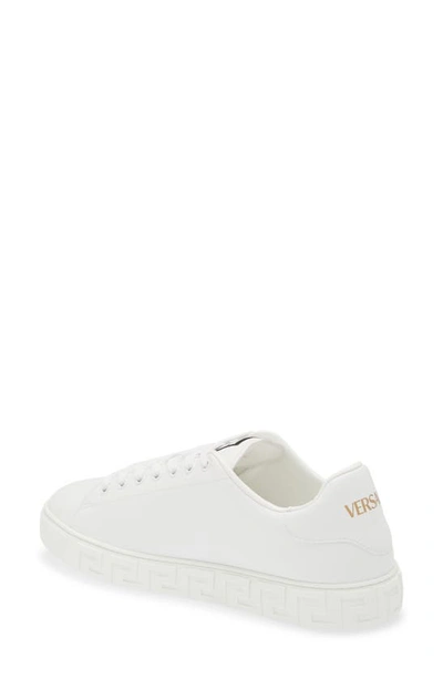Versace Greca Responsible Faux Leather Sneakers In White