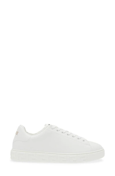 Versace Greca Responsible Faux Leather Sneakers In White