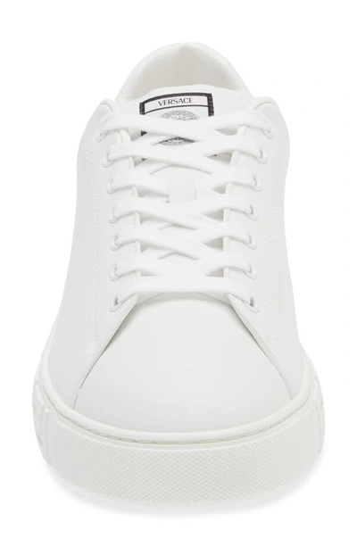Versace Greca Responsible Faux Leather Sneakers In White