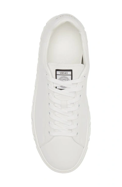 Versace Greca Responsible Faux Leather Sneakers In White