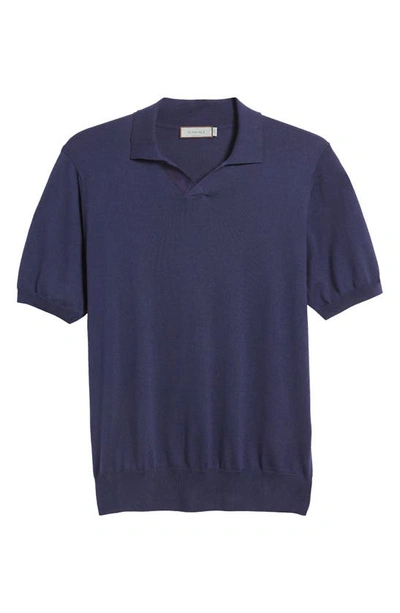 Shop Canali Regular Fit Solid Polo Sweater In Navy