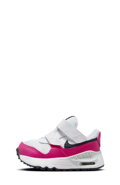 Shop Nike Kids' Air Max Systm Sneaker In White/ Pink/ Pure Platinum