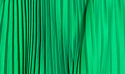 Shop Mac Duggal Pleated One-shoulder Gown In Spring Green