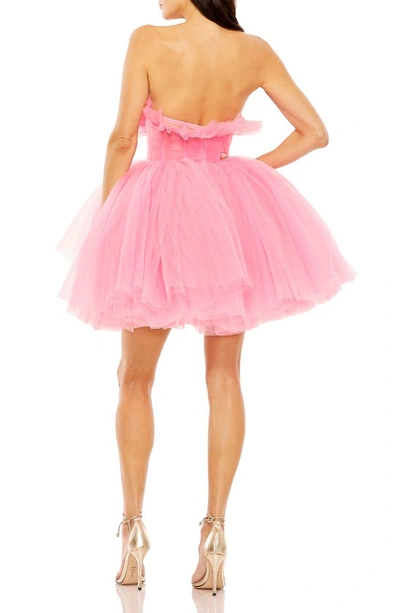 Shop Mac Duggal Strapless Tulle Cocktail Minidress In Candy Pink