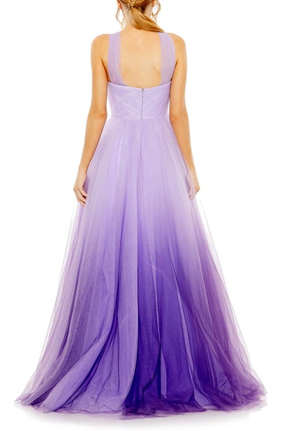 Shop Mac Duggal Ombré Tulle Gown In Purple Ombre
