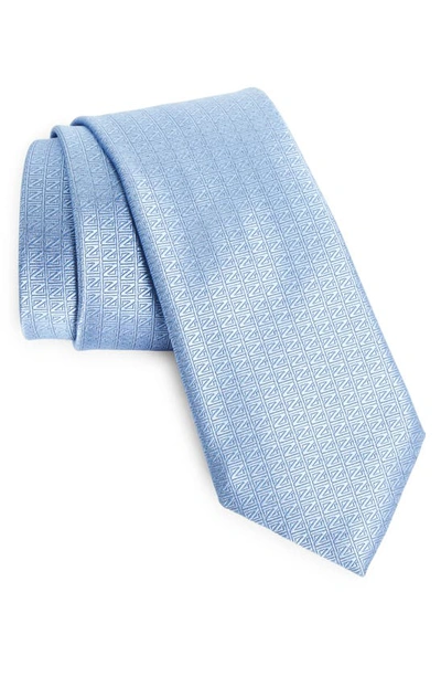 Shop Zegna Ties Silk Jacquard Tie In Light Blue