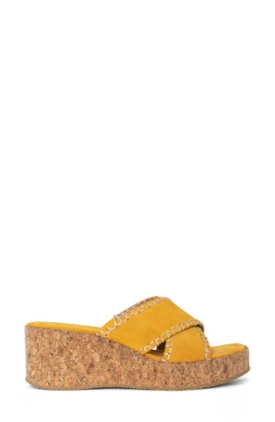 Shop Donald Pliner Platform Wedge Sandal In Sungold