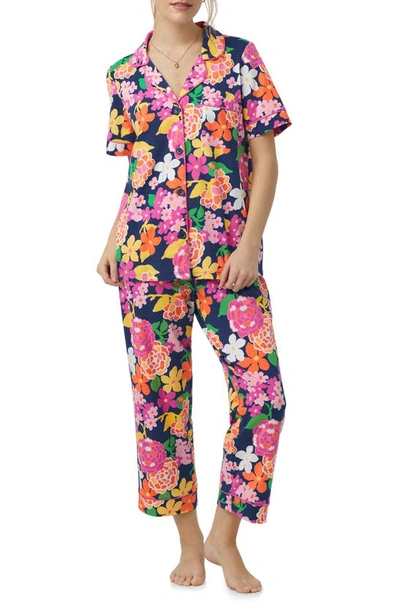 Shop Bedhead Pajamas Floral Print Crop Pajamas In Greenhouse Floral